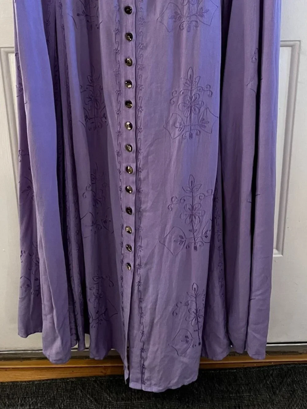 Holy Clothing Woman's Plus-Size Purple Boho Bohemian Hippie Maxi Dress Sz 5x - Picture 6 of 8